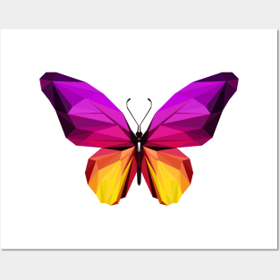 Butterfly polygonal Posters and Art